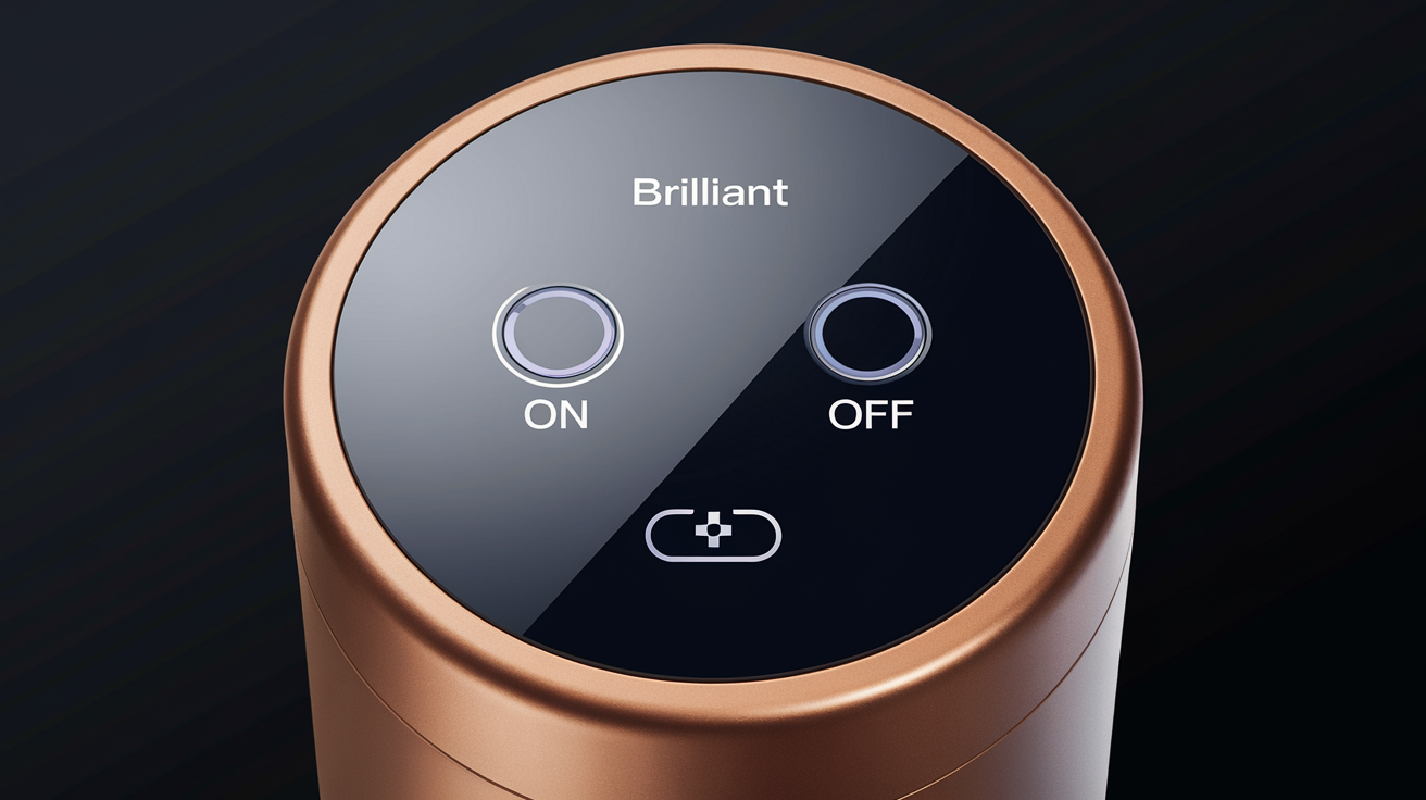 brilliant smart home control panel 2-switch plug-: Brilliant 2-Switch Plug’s touchscreen